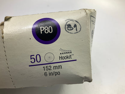 3M 01820 Purple Clean Sanding Hookit Disc 745I, 6'', P80 Grit, 39 Discs Total