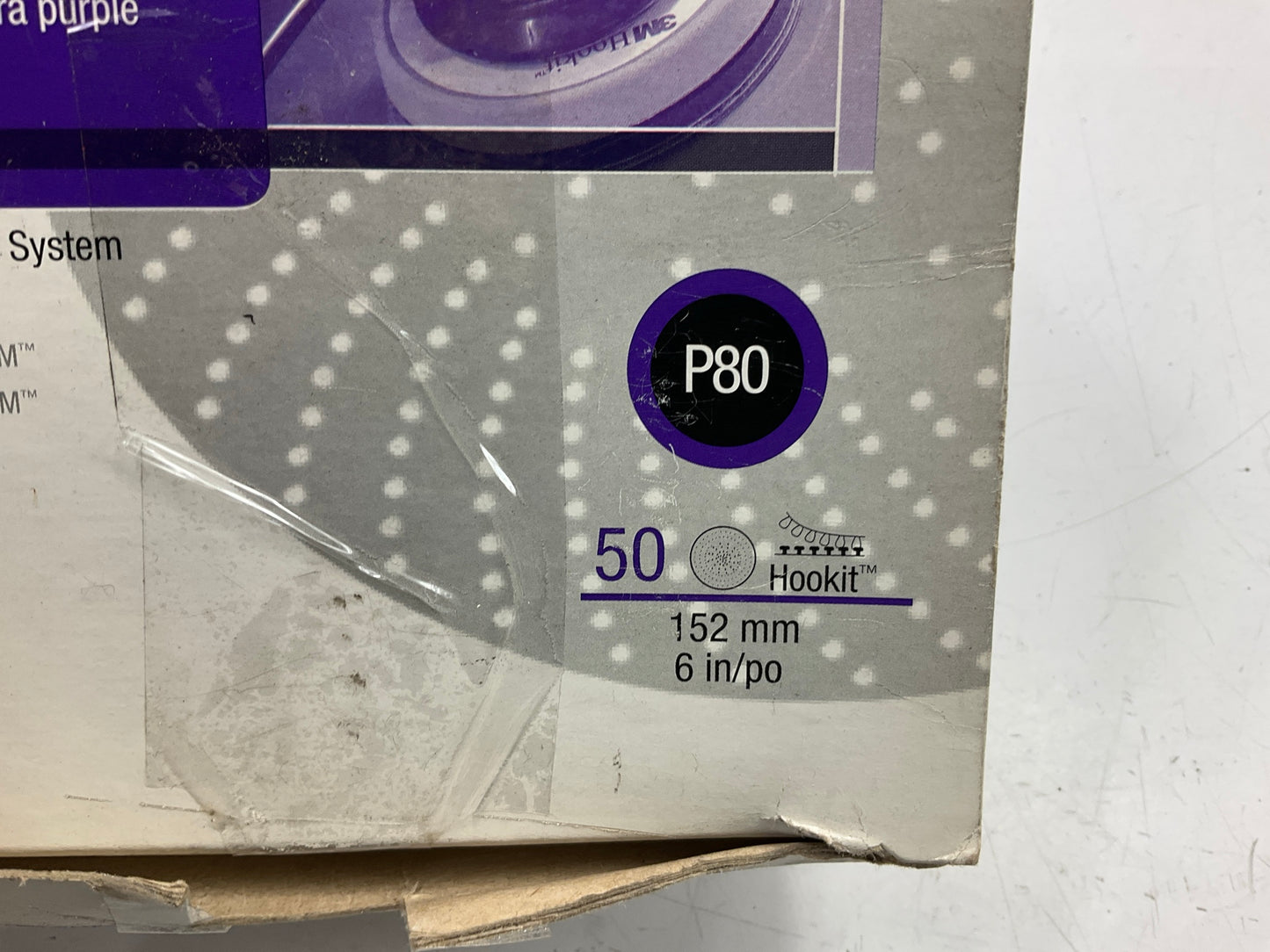3M 01820 Purple Clean Sanding Hookit Disc 745I, 6'', P80 Grit, Box Of 50 Discs