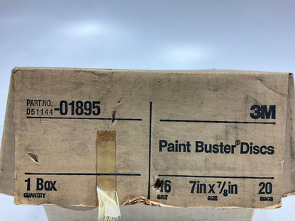 3M 01895 7'' Paint Buster Sanding Discs, 7'' X 7/8'' , 16 Grit - Pack Of 20 DISCS
