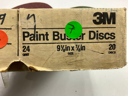 3M 01907 1907 Paint Buster Fibre Discs 9-1/8'' X 7/8'', 24 Grit, 7 Discs Total