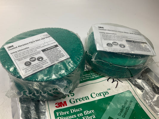 3M 36507 Green Corps Fibre Sanding Disc, 5'' X 7/8'', 40 Grit - 31 Discs Total