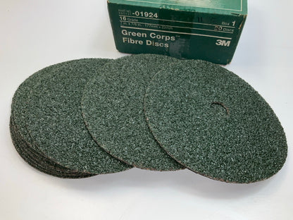(11) 3M 01924 Green Corps 7'' X 7/8'' Grinding Sanding Fibre Discs, 16 Grade Grit