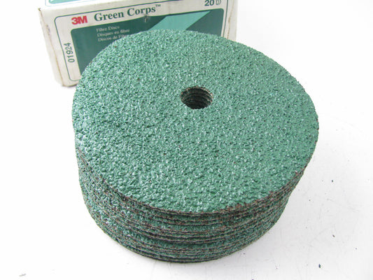 (19) 3M 01924 Green Corps 7'' X 7/8'' Grinding Sanding Fibre Discs, 16 Grade Grit