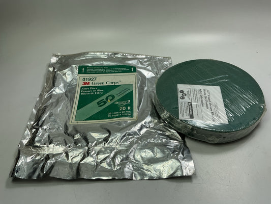 3M 01927 50 Grit Green Corps Fibre Disks - 20 Discs Total
