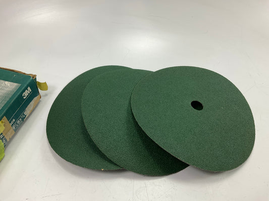 3M 01927 50 Grit Green Corps Fibre Disks - 3 Discs Total, As Shown