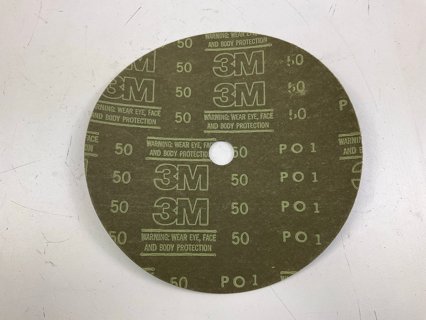 3M 01927 50 Grit Green Corps Fibre 9'' Sanding Disk - 9 Discs Total, As Shown