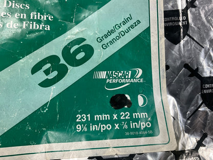 15 Discs - 3M 01928 Green Corps Fibre Sanding Disc, 9-1/8'' X 7/8'', 36 Grit