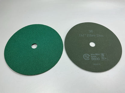 19 Discs - 3M 01928 Green Corps Fibre Sanding Disc, 9 1/8 In X 7/8 In, 36 Grit