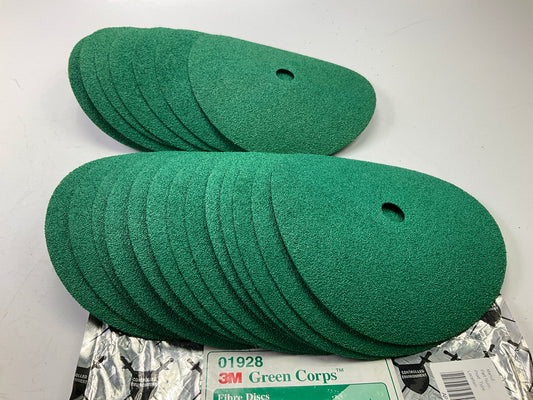 3M 01928 Green Corps Fibre Sanding Disc, 9 1/8 In X 7/8 In, 36 Grit, 20 Discs