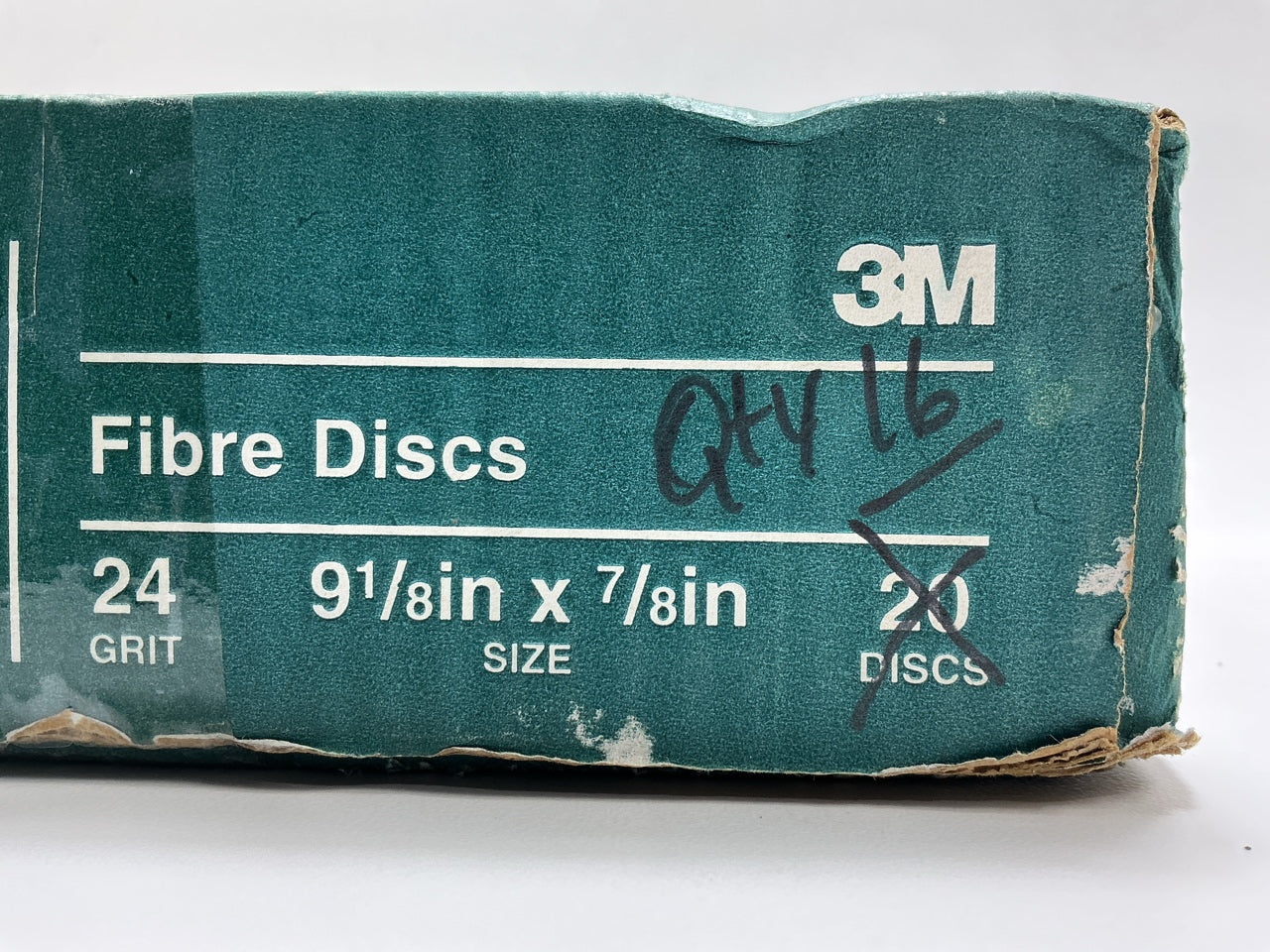 3M 01929 Coated Abrasive Grinding Disc - 24 Grit 9-1/8''x7/8'', PACK OF (16) Discs