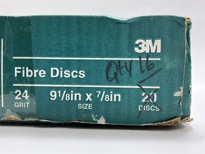3M 01929 Coated Abrasive Grinding Disc - 24 Grit 9-1/8''x7/8'', PACK OF (16) Discs