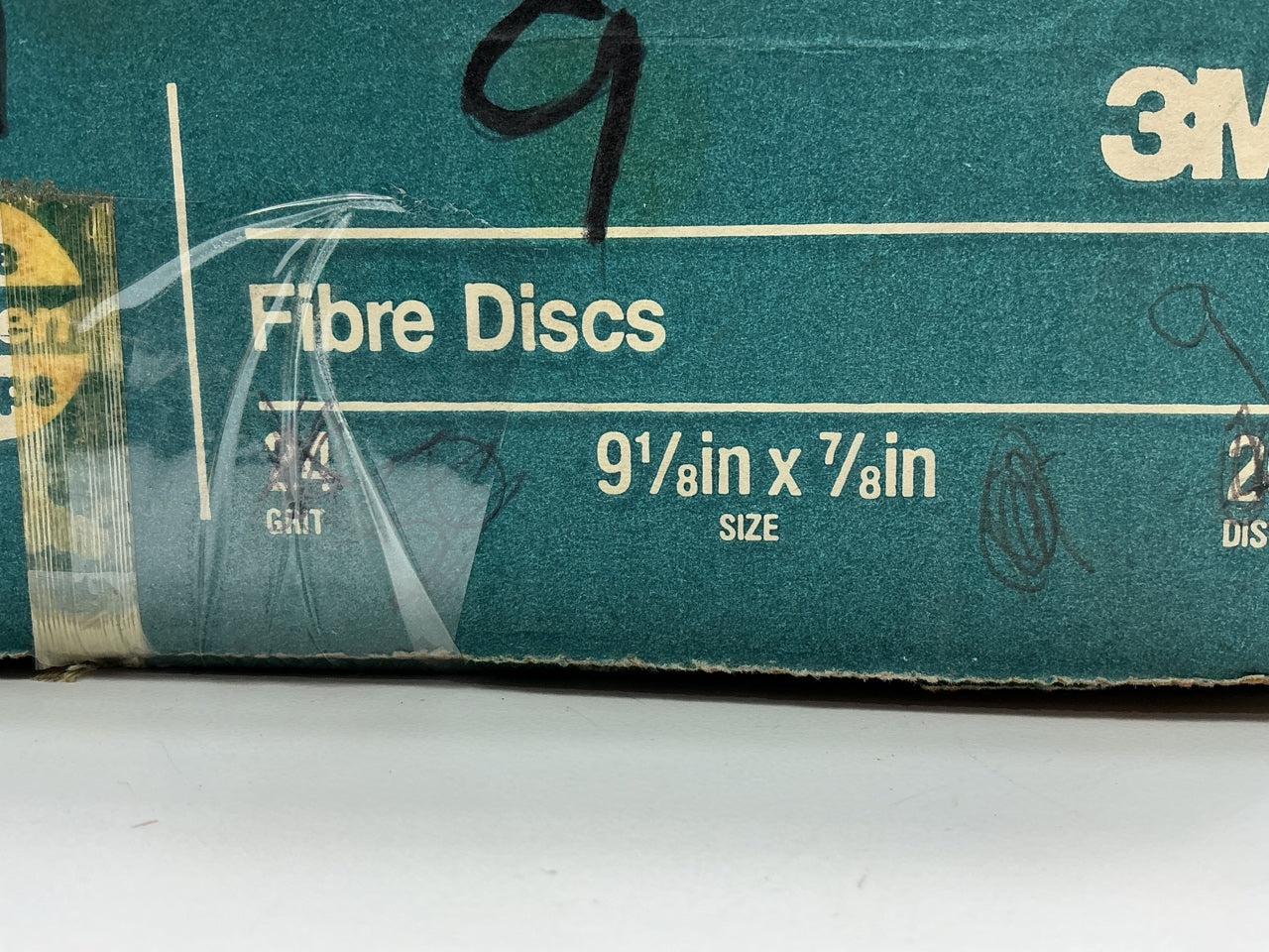 3M 01929 Coated Abrasive Grinding Disc - 24 Grit 9-1/8''x7/8'', 9 Discs