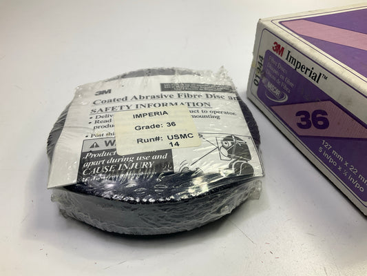 3M 01944 Coated Abrasive Fibre Sanding Disc,36 Grade, 5'' X 7/8'' - Box Of 10