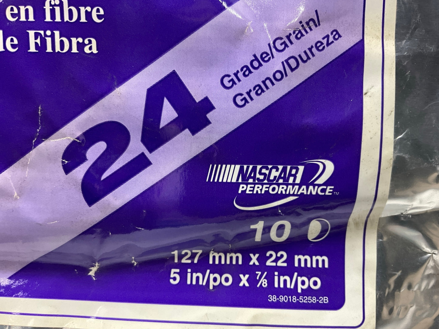 3M 01945 Imperial 5'' X 7/8'' 24 Grit Fiber Abrasive Grinding Disc - 10 / Pack