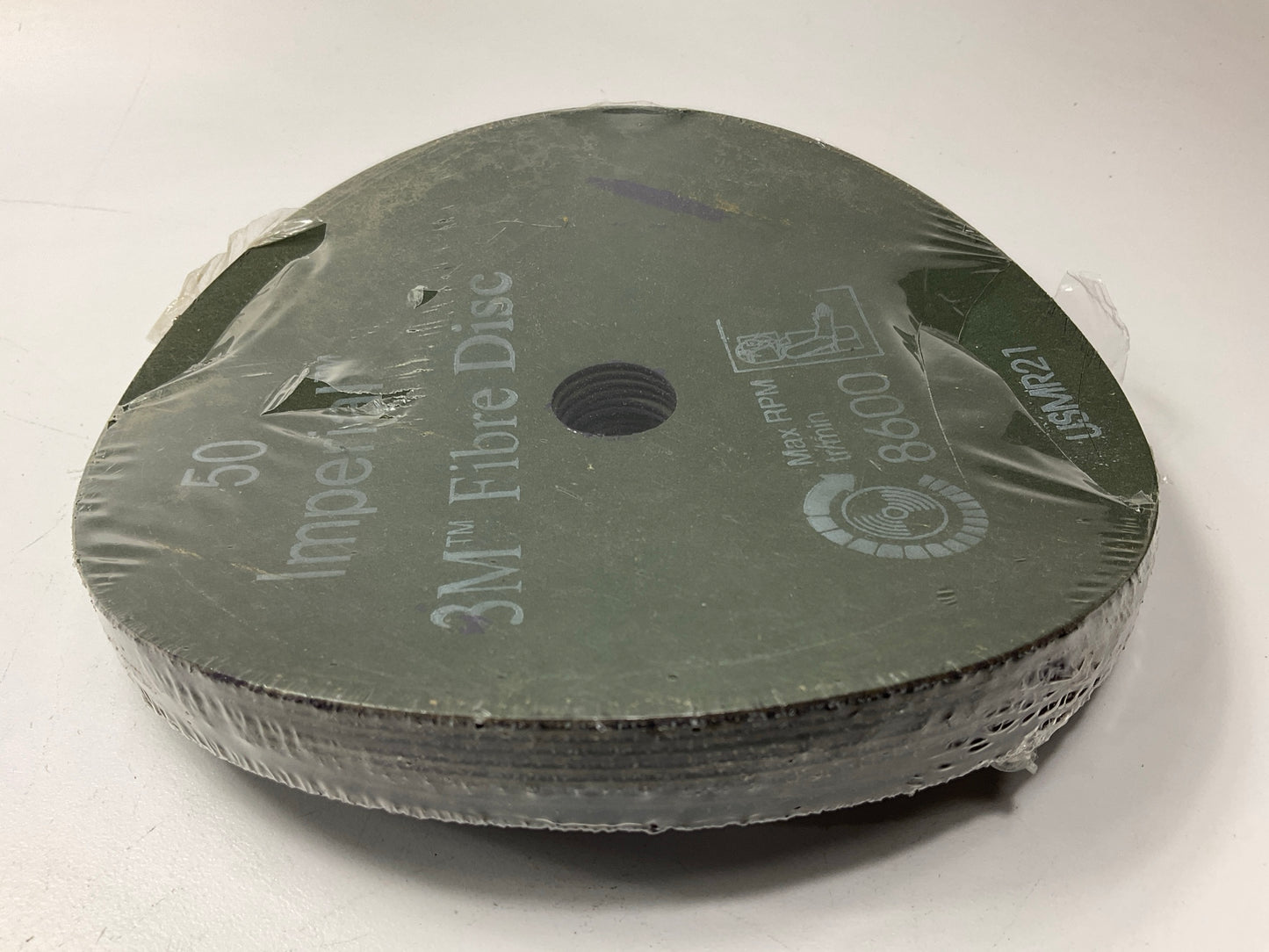 3M 01951 IMPERIAL 7'' X 7/8'' 50 Grit Fiber Grinding Abrasive Disc, Box Of 10