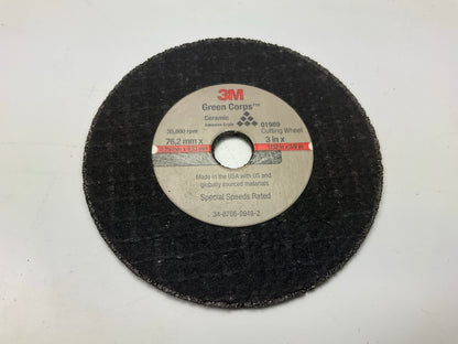 3M 01989 Green Corps Cut Off Wheel 3'' X 1/32'' X 3/8'', 5 Wheels Total