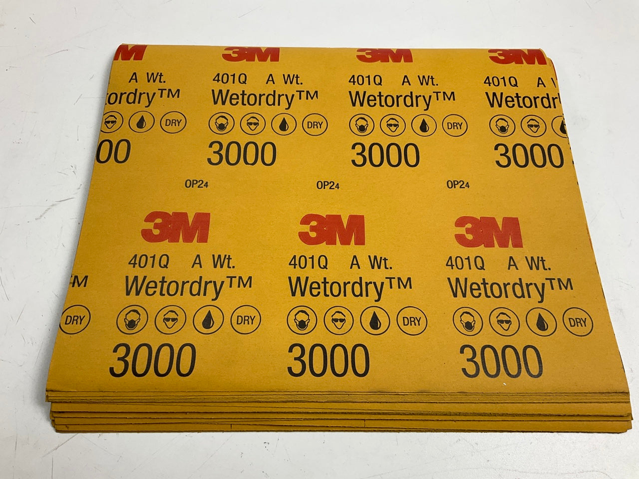 45 Sheets - 3M 01999 Sandpaper Sheets, 3000 Grit, Wetordy, 9''x11''