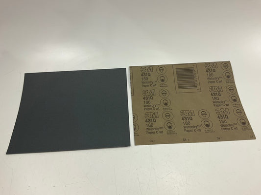 3M 02014 Wetordry Sandpaper Sheets 9'' X 11'' Sanding Sheets, 180 Grit, Pack Of 50
