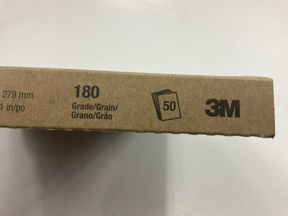 3M 02014 Wetordry Sandpaper Sheets 9'' X 11'' Sanding Sheets, 180 Grit, Pack Of 50