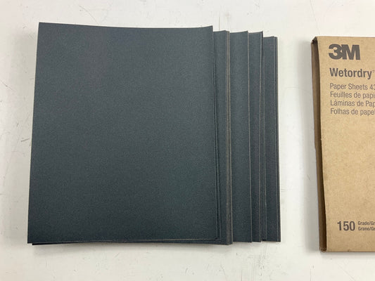 3M 02015 Wetordry 9'' X 11'' 150 Grit 431Q Sandpaper Sheets, Pack Of 50 Pcs