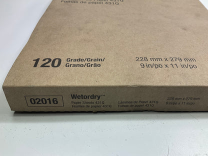 3M 02016 9'' X 11'' 120 Fine Grit Wet-or-dry Sand Paper Sheets, 50 / PACK
