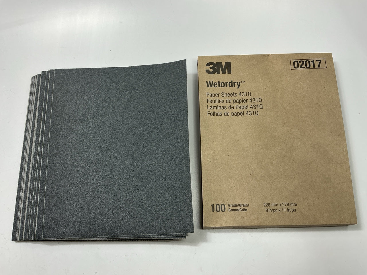 3M 02017 Wetordry Tri-M-ITE  9'' X 11'' Sandpaper Sheet, 100 Grit