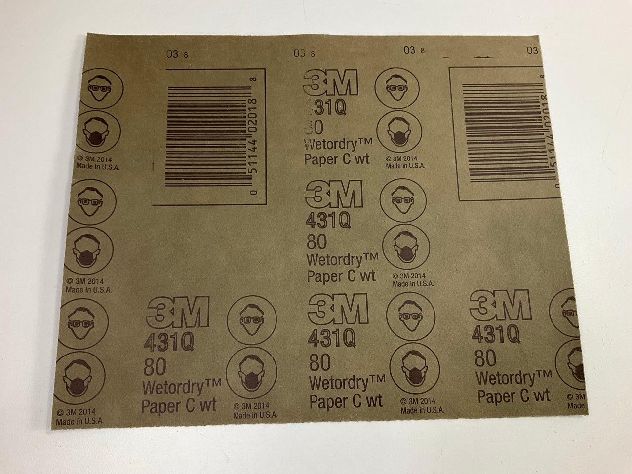 3M 02018 Wetordry 9''x11'' 80 Grit Sandpaper Sheets - 33 Sheets Total