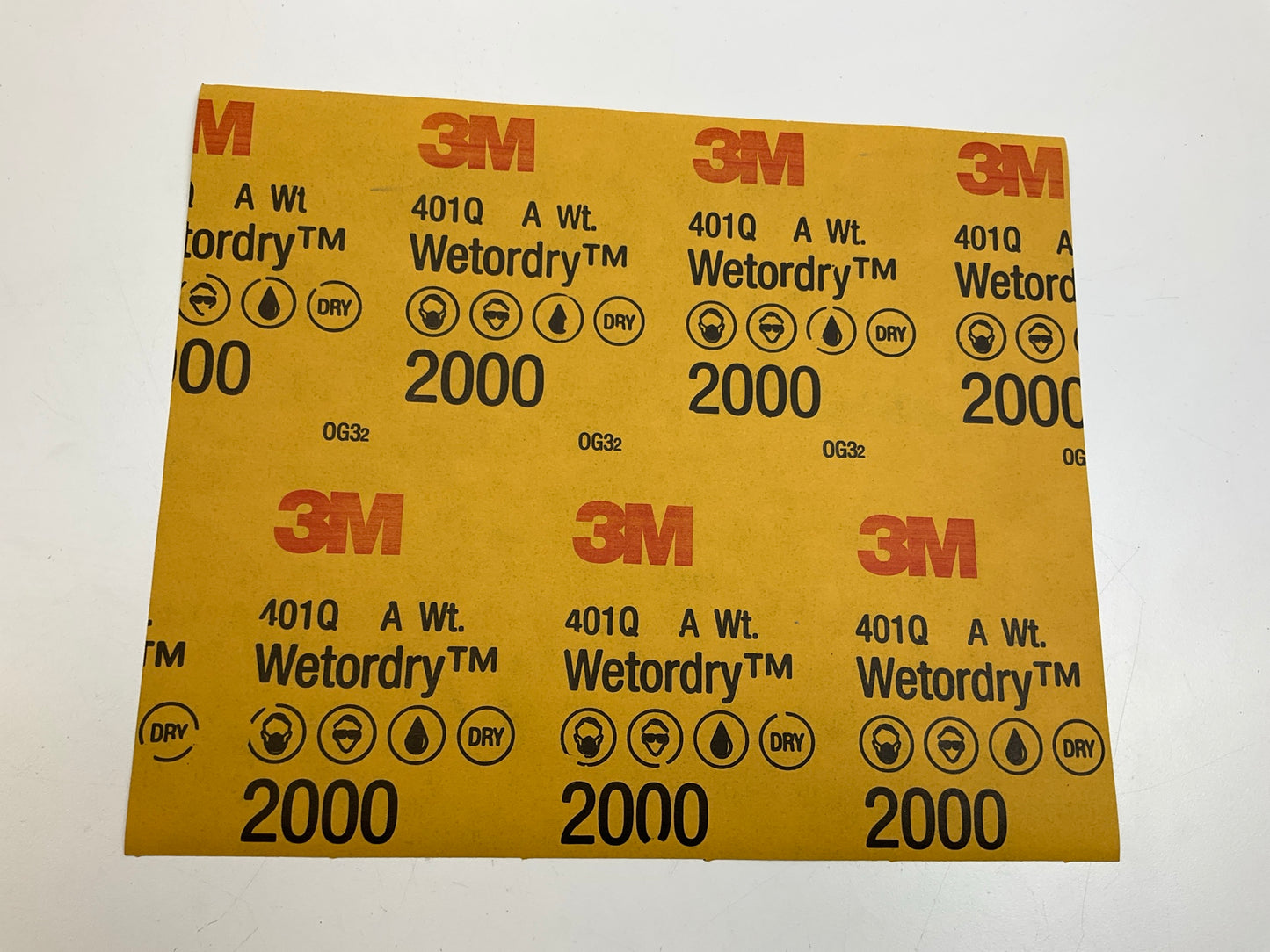 3M 02020 Wetordry Abrasive Sandpaper Sheet 2000 Grit 9'' X 11'' (50 Sheets)