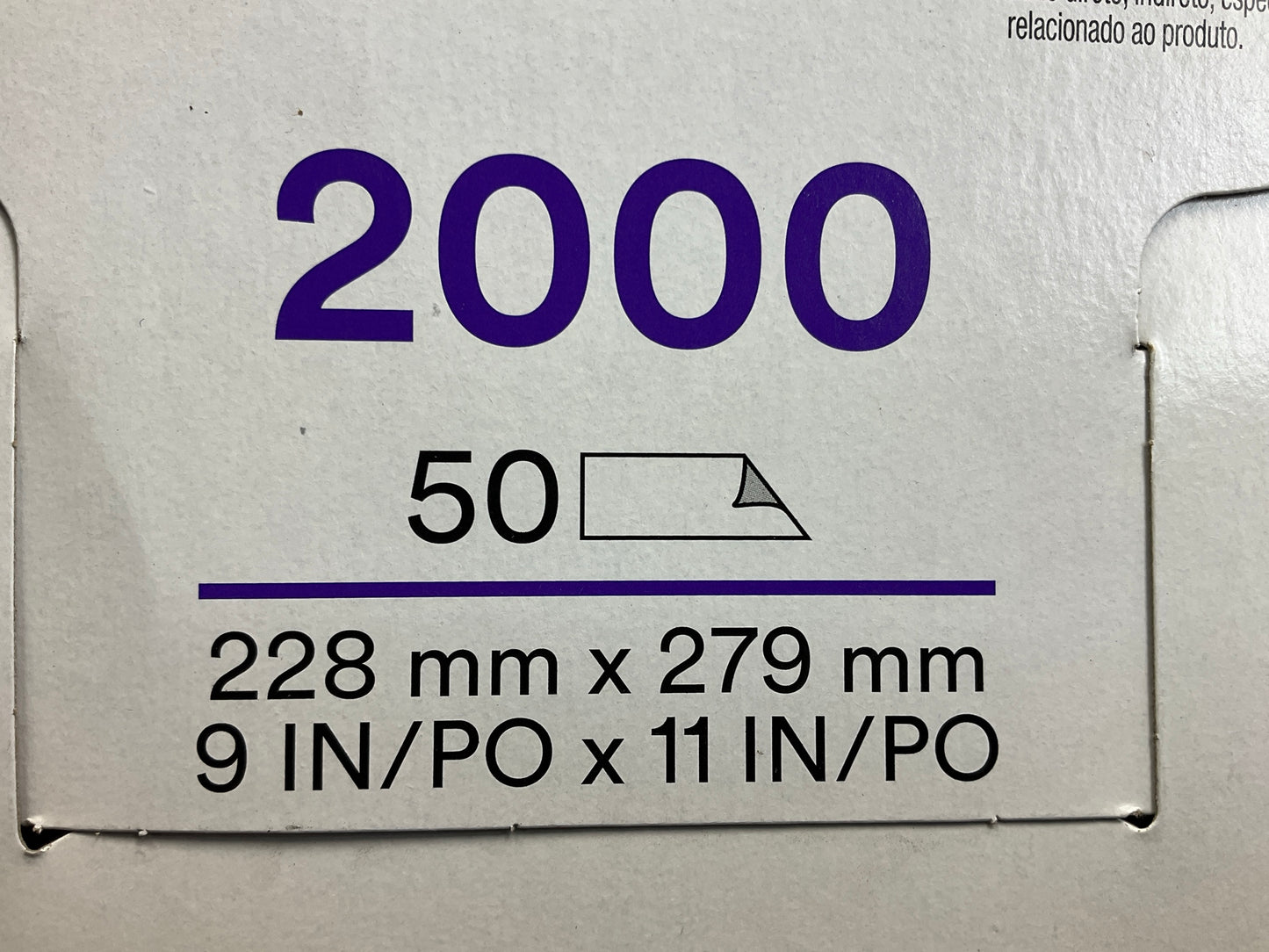 3M 02020 Wetordry Abrasive Sandpaper Sheet 2000 Grit 9'' X 11'' (50 Sheets)