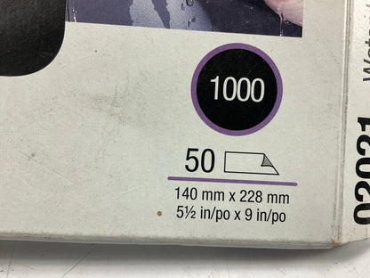 49 Sheets Only, 3M 02021 Wetordry Abrasive Sandpaper Sheets, 5.5''x9'',  1000 Grit
