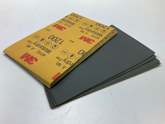 3M 02022 Wetordry Abrasive Sandpaper Sheet 1200 Grit,  5.5''x 9'', 50 Pack