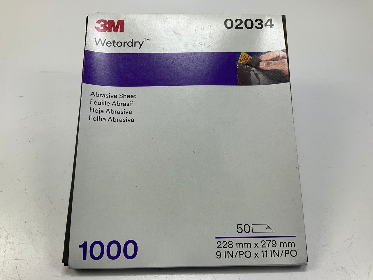 3M 02034 Wetordry Abrasive Sandpaper Sheet 1000 Grit, 9 In X 11 In (50 Sheets)