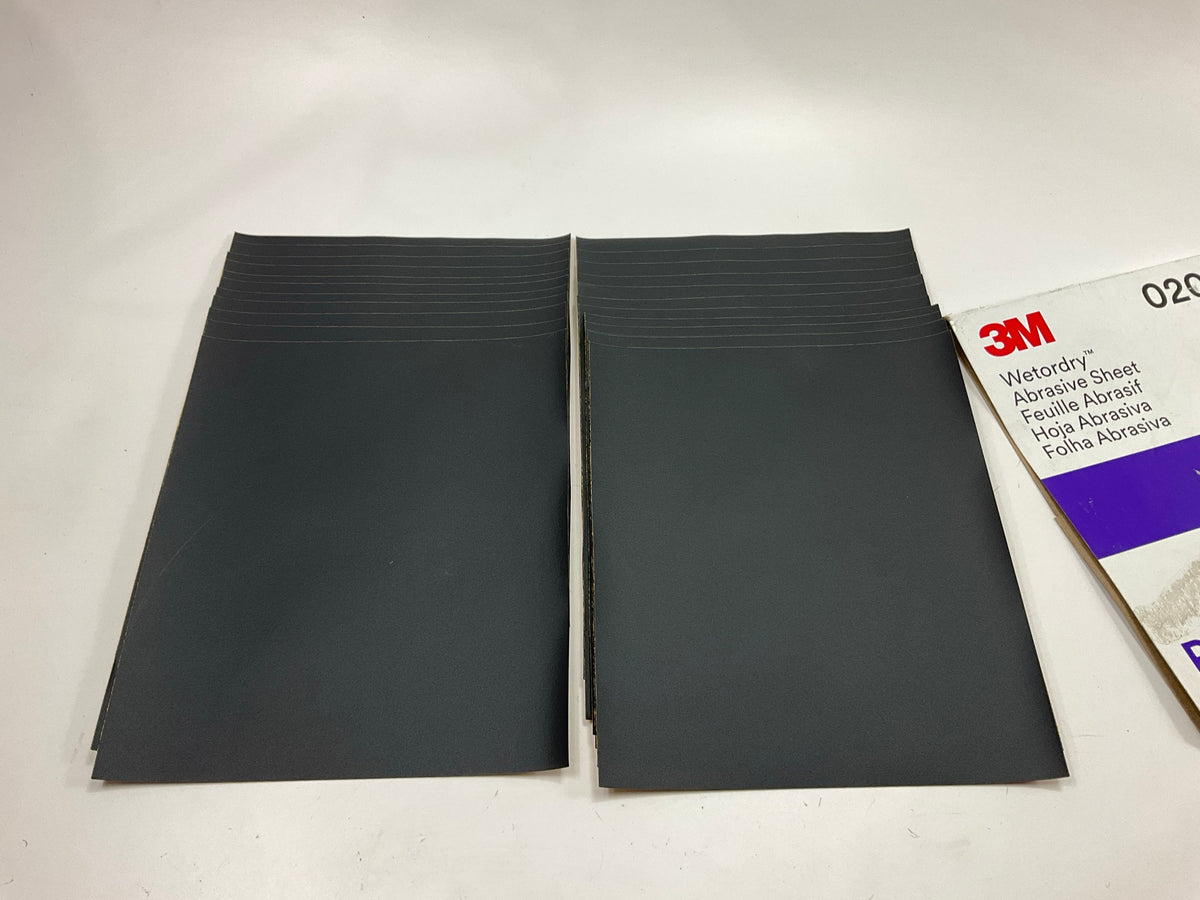 24 Sheets - 3M 02038 Wetordry Abrasive Sandpaper Sheets; 9''X11'', Grit: P400