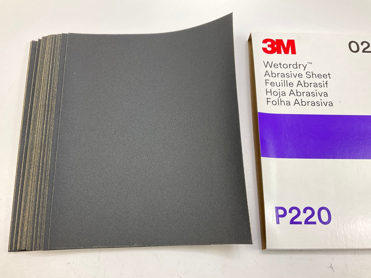 3M 02043 Wetordry Abrasive Sandpaper Sheet, 413Q, 220+ Grit, 9'' X 11'', 50 / PACK