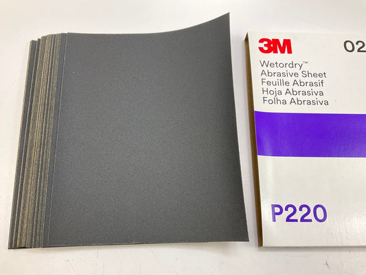 3M 02043 Wetordry Abrasive Sandpaper Sheet, 413Q, 220+ Grit, 9'' X 11'', 50 / PACK