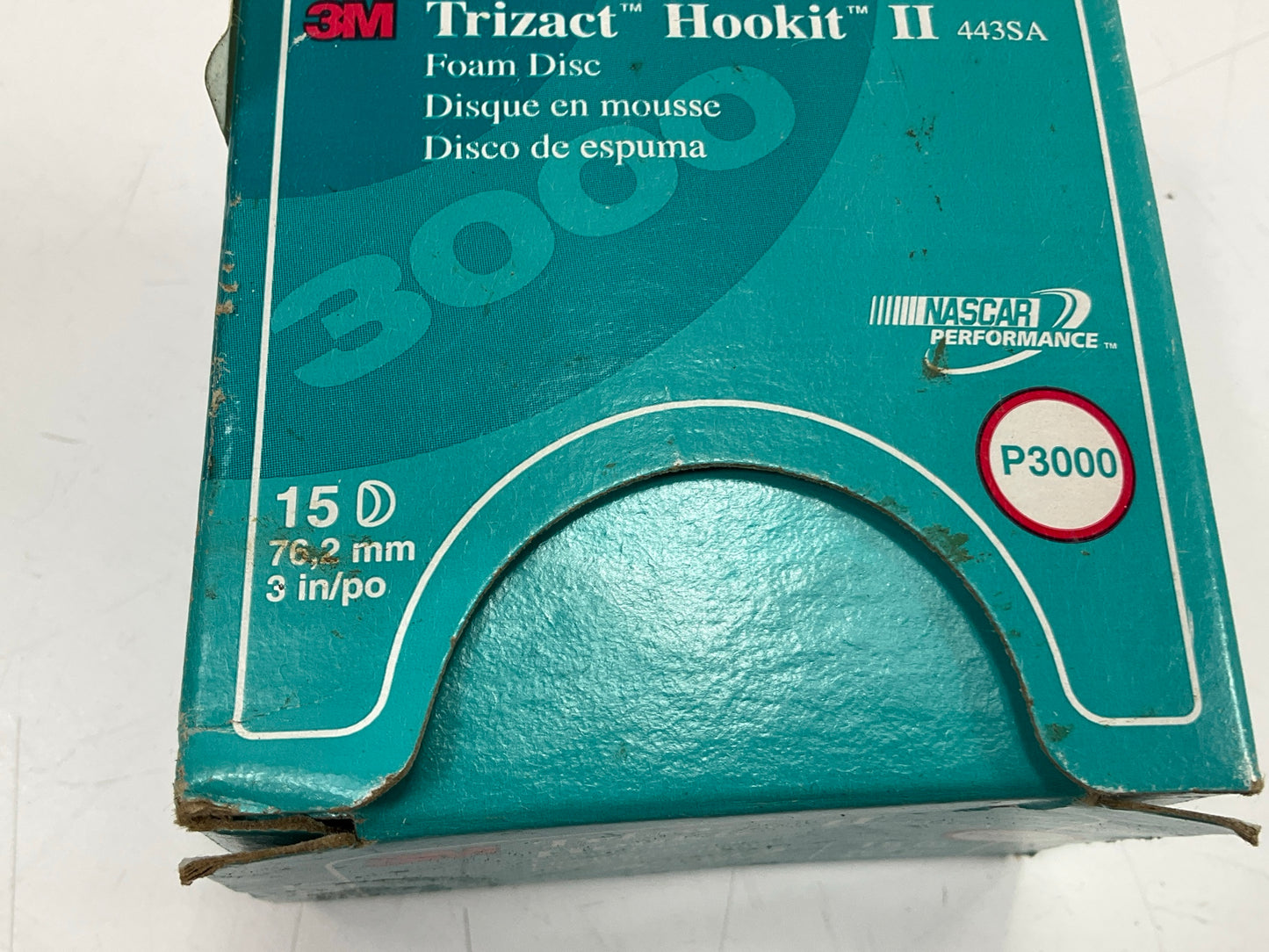 3M 02077 Trizact Hookit 3'' Foam Abrasive Disc 3000 Grit, 15 Pcs