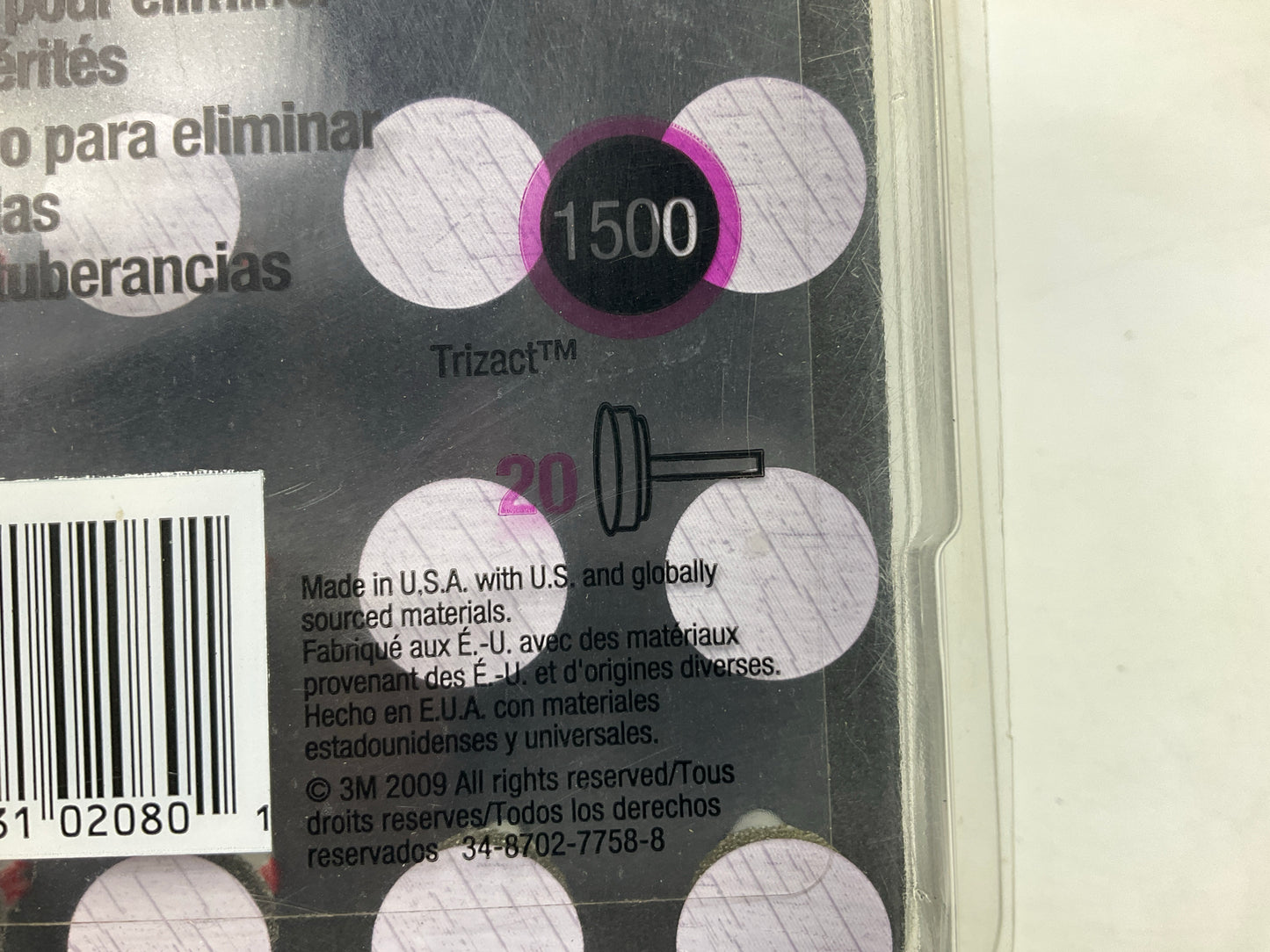 3M 02080 Perfect-It Denibbing Abrasive Stem, Trizact P1500 Grit (20 Pack)