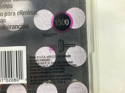 3M 02080 Perfect-It Denibbing Abrasive Stem, Trizact P1500 Grit (20 Pack)