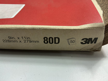 3M 02115 Sandpaper Sheet 9'' X 11'' Abrasive Sanding Sheet 80 Grit, 50 / Box