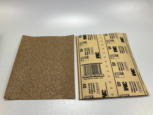 3M 02118 Sandpaper Sheets 9''x11'', 40 Grit, Pack Of 50 Sheets