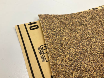 3M 02118 Sandpaper Sheets 9''x11'', 40 Grit, Pack Of 50 Sheets