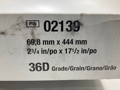 3M 02139 36D 36 Grit Sandpaper Sheets 346U 2-3/4''x17-1/2'', Pack Of (100 Sheet)