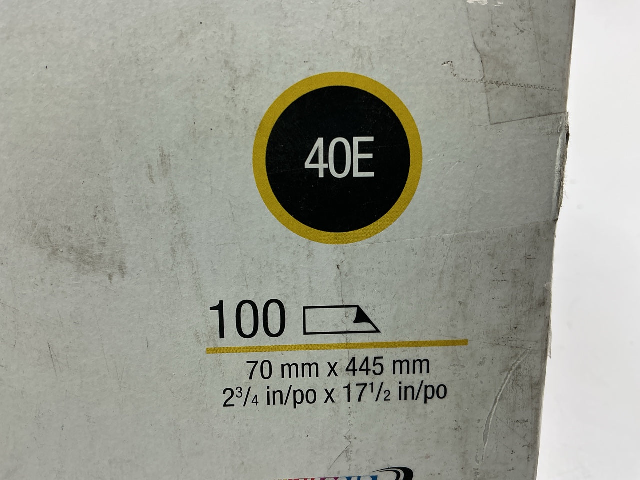 3M 02221 Green Corps Abrasive Sandpaper Sheet, 2-3/4''x17-1/2'' 40E Grit, 100 Pcs