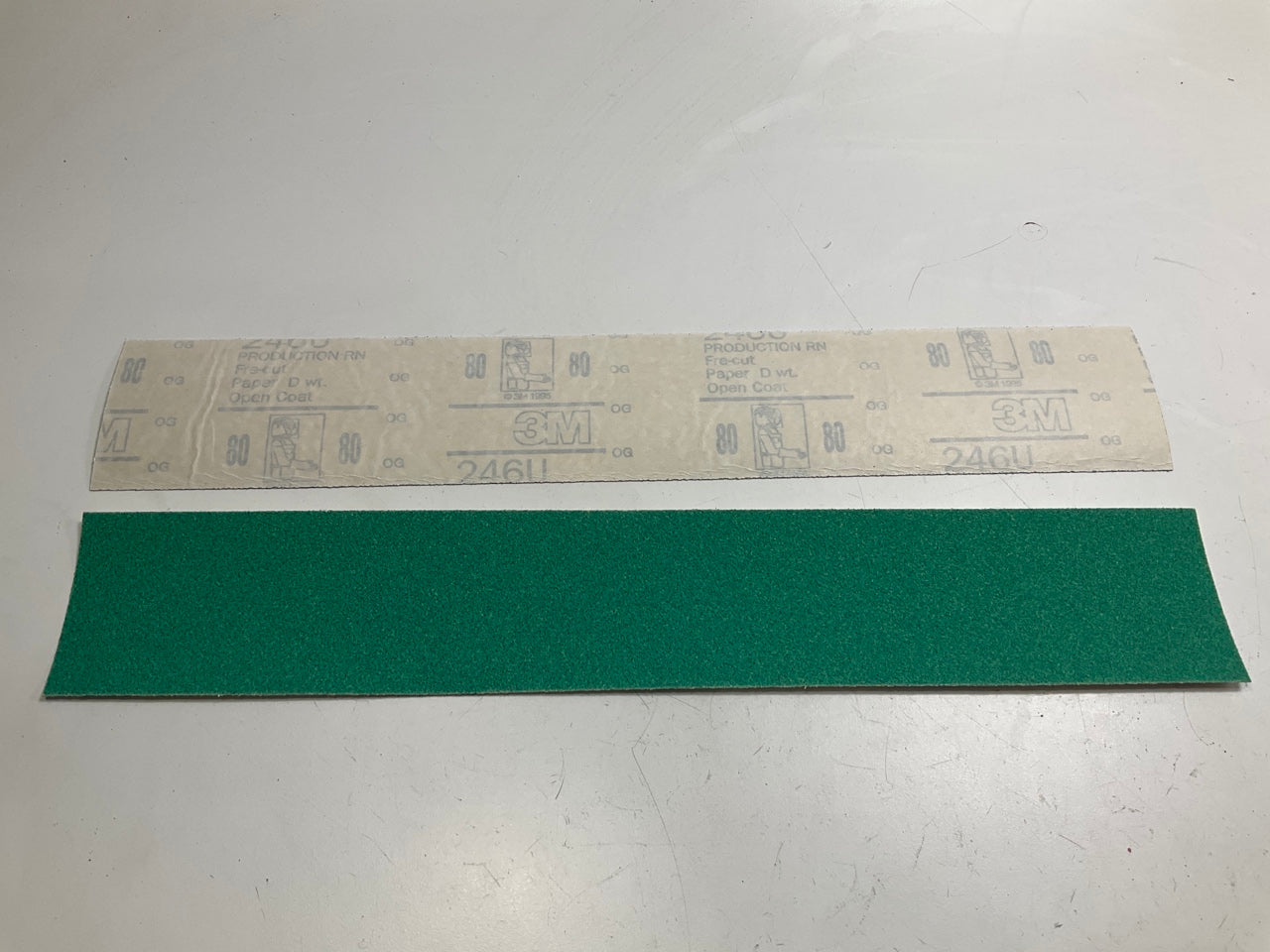 3M 02230 Green Corps Stikit Sand Paper File Sheet 80 Grit 16.5''x2.75, 100 Sheets