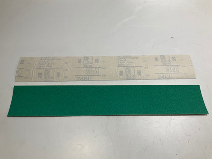 3M 02230 Green Corps Stikit Sand Paper File Sheet 80 Grit 16.5''x2.75, 100 Sheets