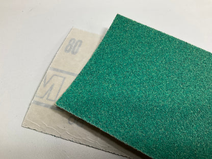 3M 02230 Green Corps Stikit Sand Paper File Sheet 80 Grit 16.5''x2.75, 100 Sheets