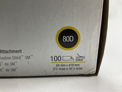 3M 02230 Green Corps Stikit Sand Paper File Sheet 80 Grit 16.5''x2.75, 100 Sheets