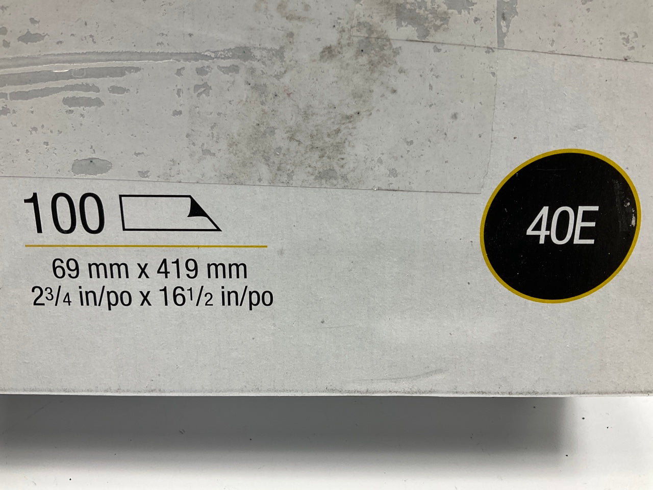 3M 02231 Green Corps Stikit Sandpaper Sheet, 2-3/4'' X 16-1/2'' 40E Grit, 100/box