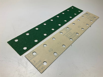 3M 02261 Green Corps Stikit 2-3/4''x16'' 40E Grit Dust-Free Sandpaper Sheet, 100pc