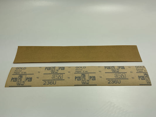 3M 02473 Hookit Gold 2-3/4''x16'' P120 Grit Film Sanding Sandpaper Sheet (50 Pcs)